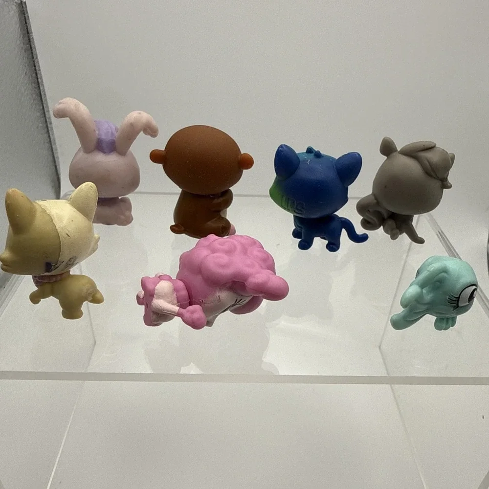 Littlest Pet Shop Mini LPS Figures Lot Of 7 Galaxy Pet Rolleroo Hamster Bunnyton